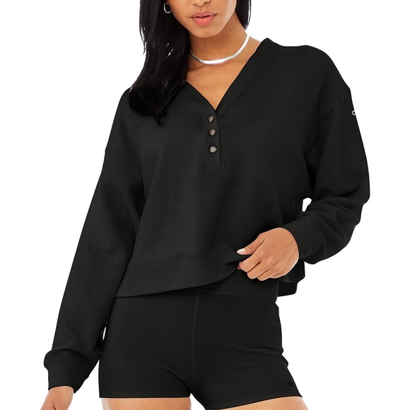 ALO Yoga Tops - NWOT Waffle Crop Henley. Color sold out!